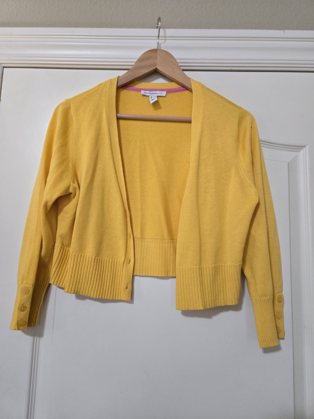 Isaac Mizrahi Bright Yellow Cropped Cardigan